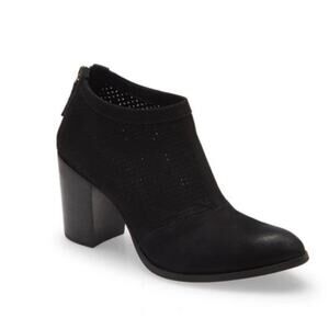 CHOCOLAT BLU Black Suede Ankle Boots Bootie‎ back zipper 36 6 Nubuck Leather NEW